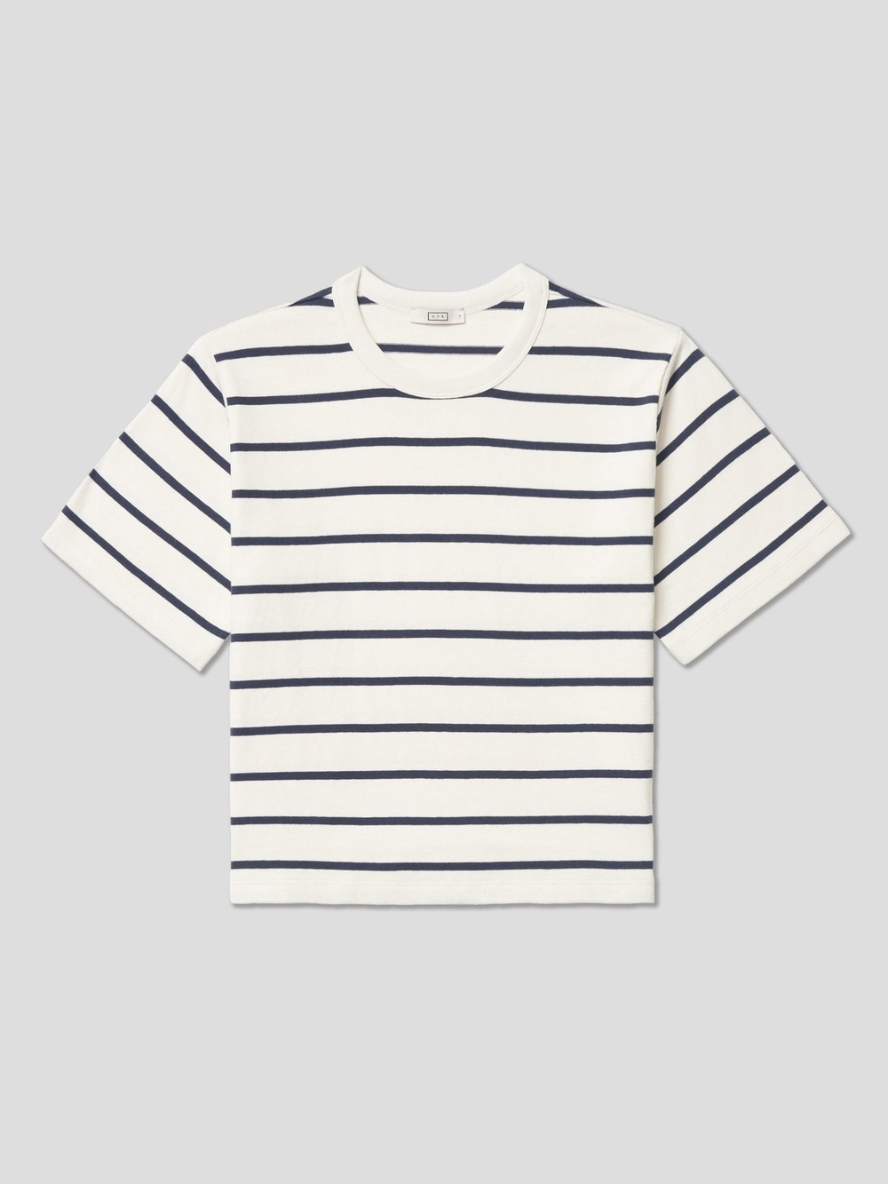 AYR The Practice Tee Dime Knit Tee Shirt - Expat White / Navy Blue - Large - Picture 11 of 11